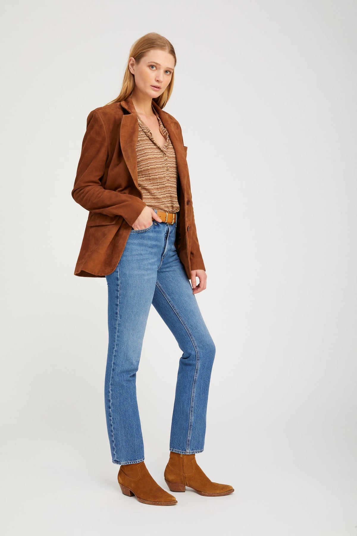 Claire Blazer in Dark Cognac