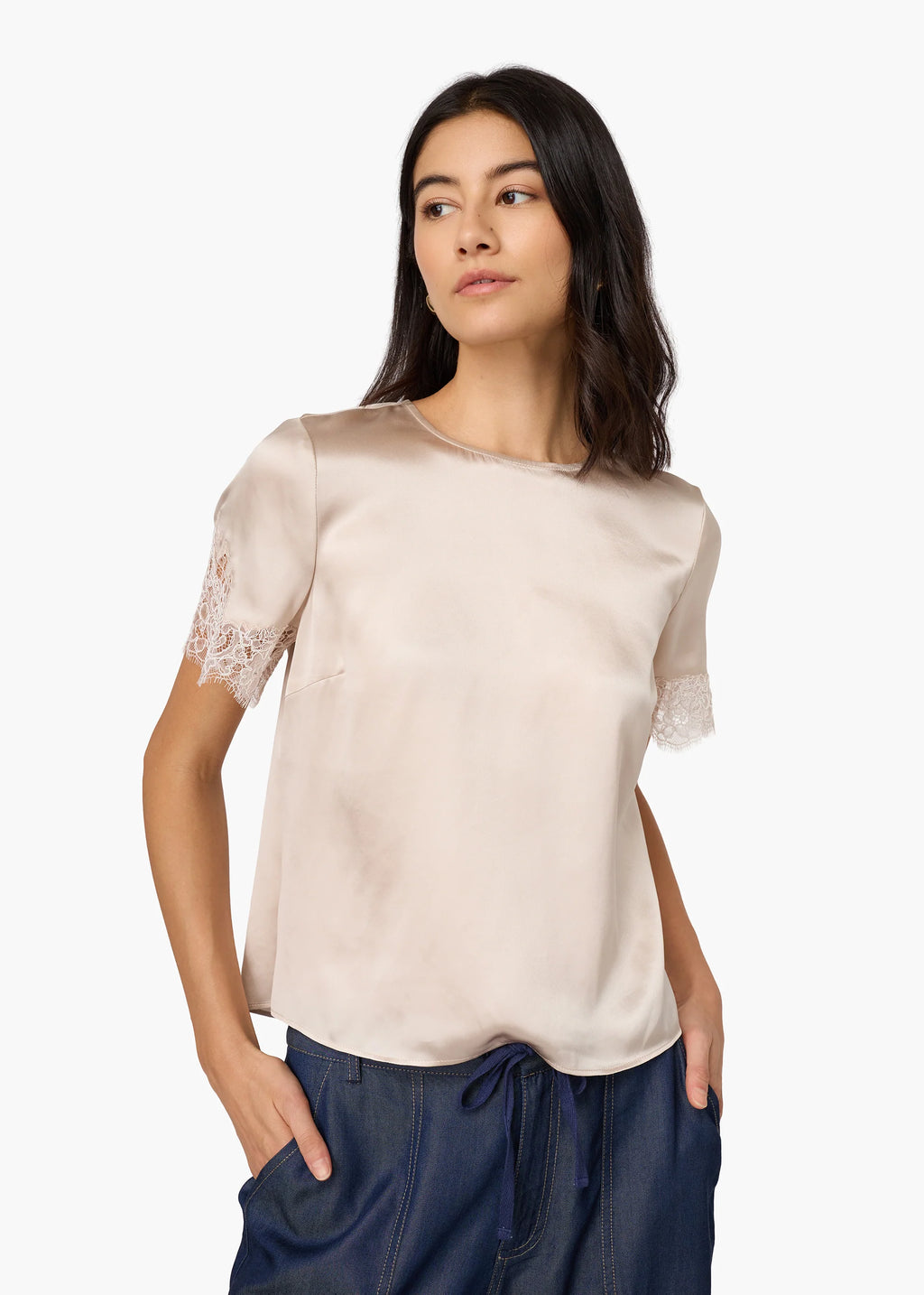 Marguerite Silk Top - oat