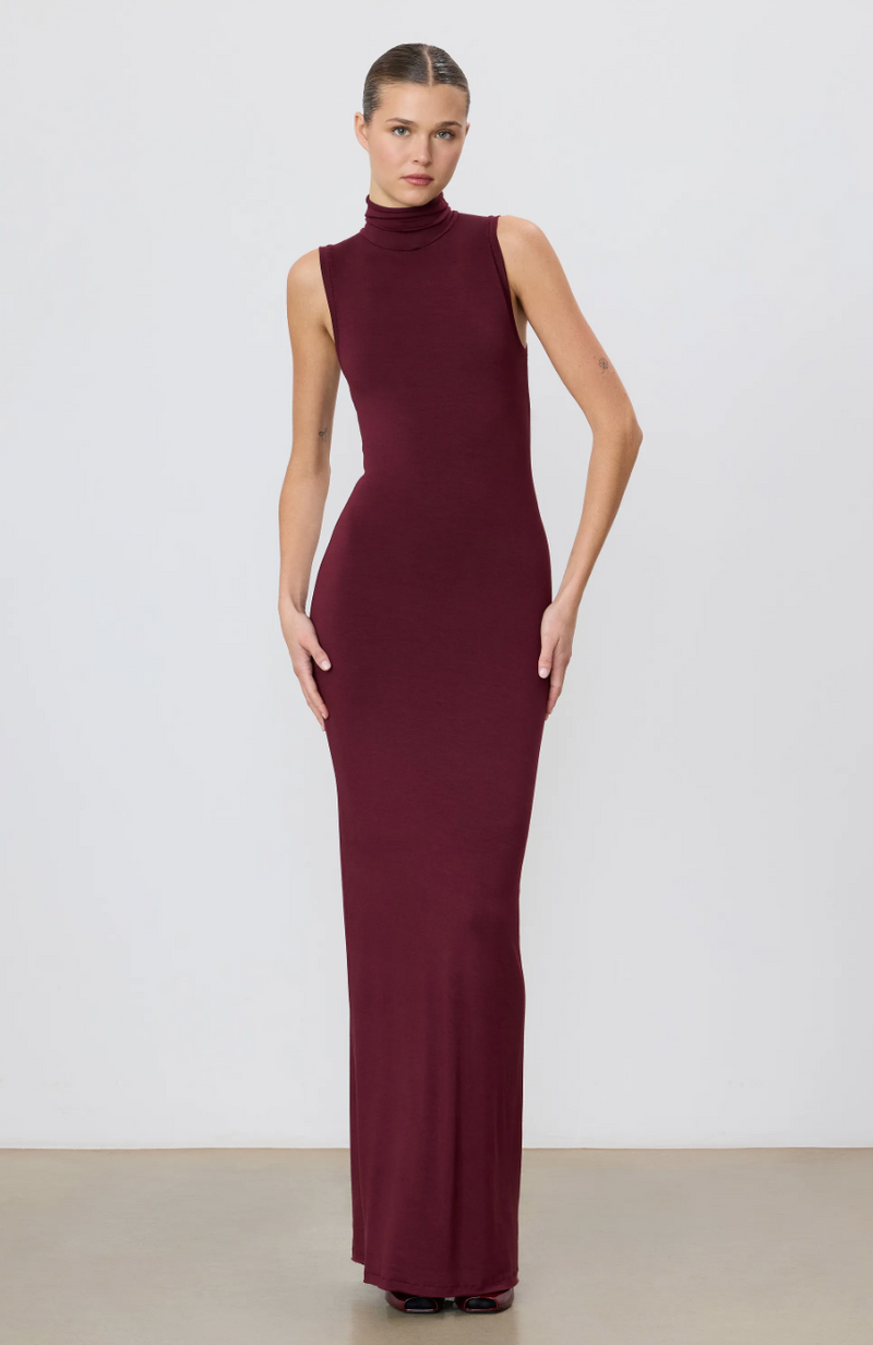 Harlow dress in oxblood