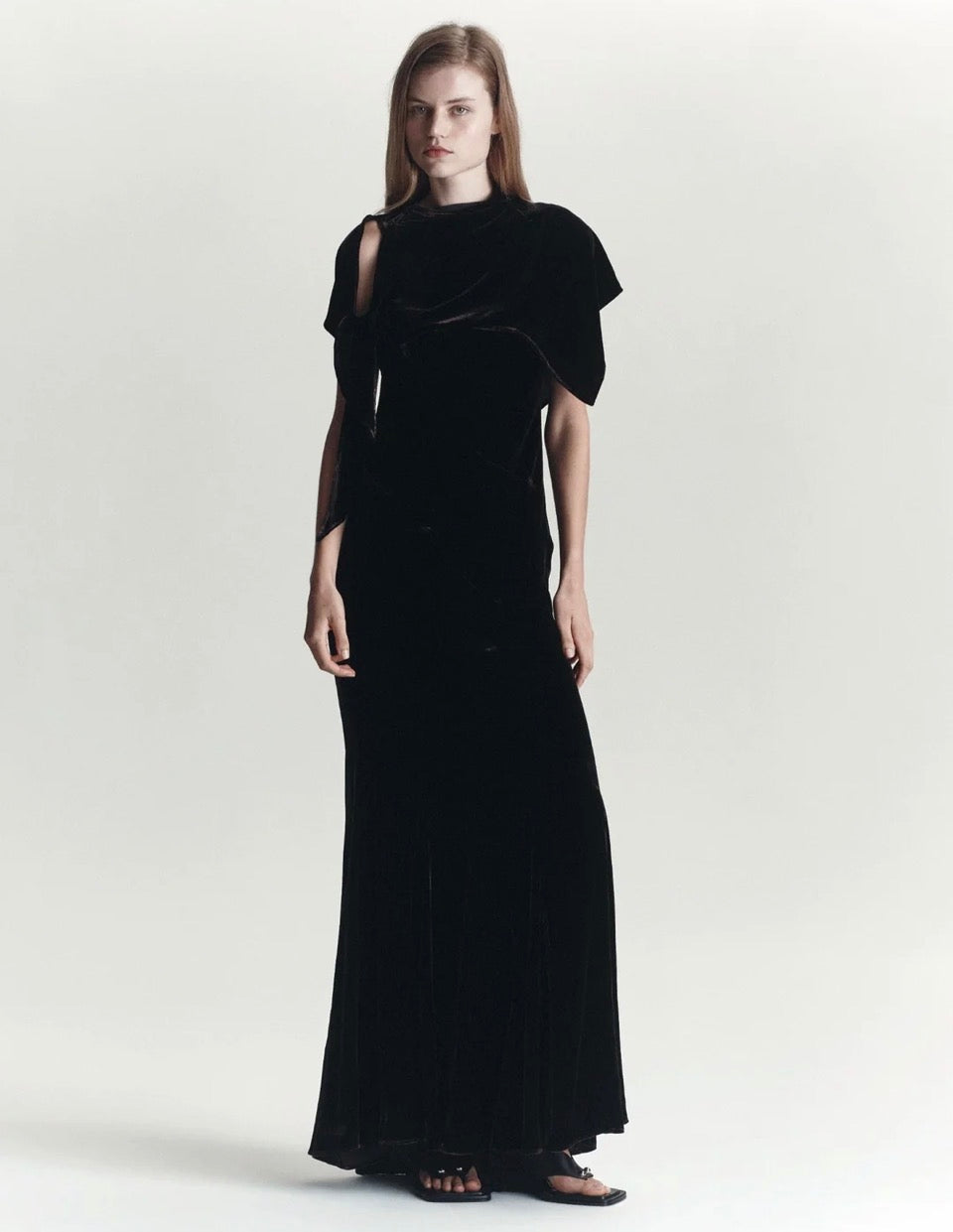 Kate Dress in Velour Brown