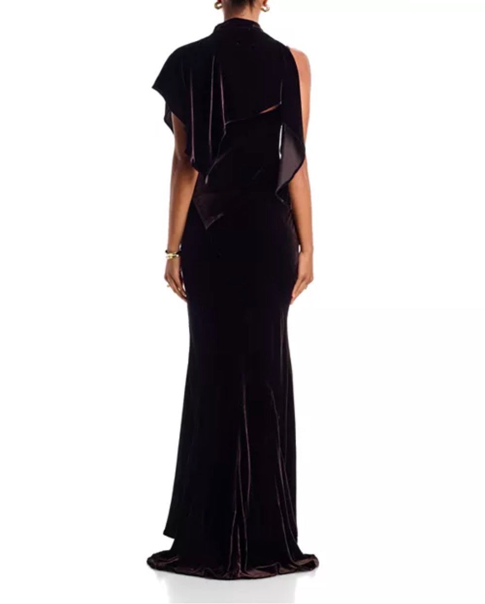 Kate Dress in Velour Brown