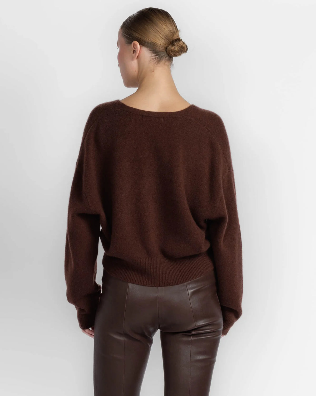 KODA WRAP CASHMERE SWEATER in CINNABAR