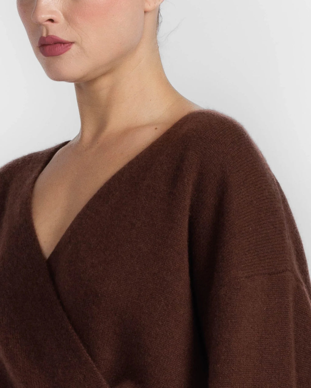 KODA WRAP CASHMERE SWEATER in CINNABAR