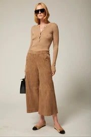 Suede Culotte - Taupe