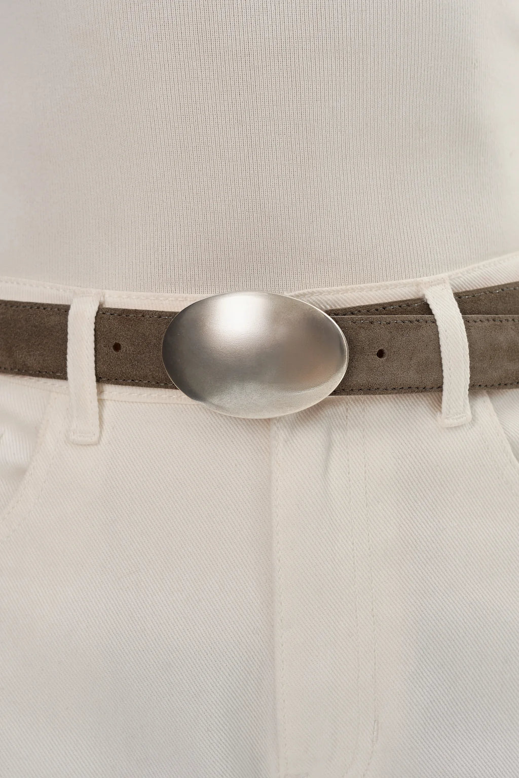 Marbella Suede Belt - Steel Gray