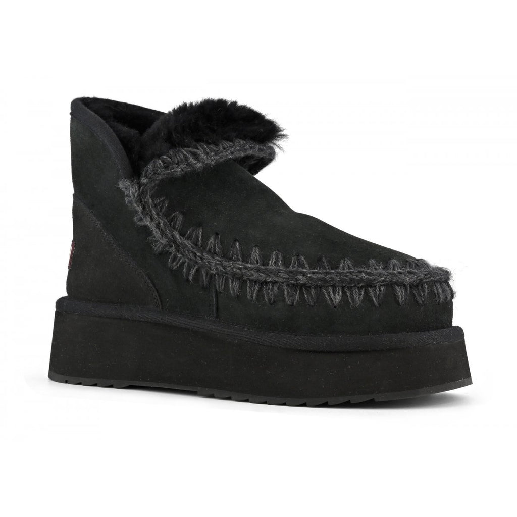 Mini Eskimo Platform Boots in Black