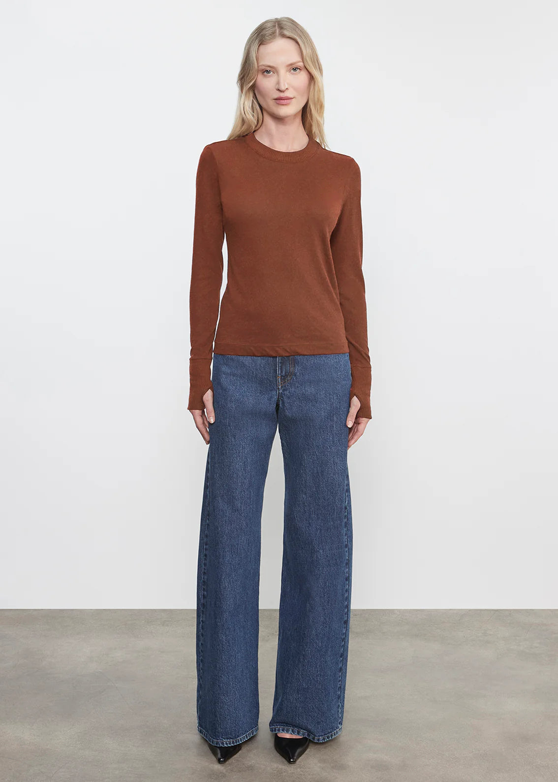 Cashmere Easy Cuffed Crew