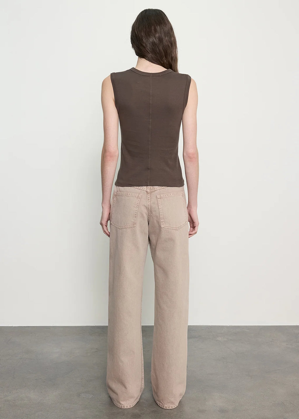 SUPIMA COTTON NEW CLASSIC SLEEVELESS TEE - espresso