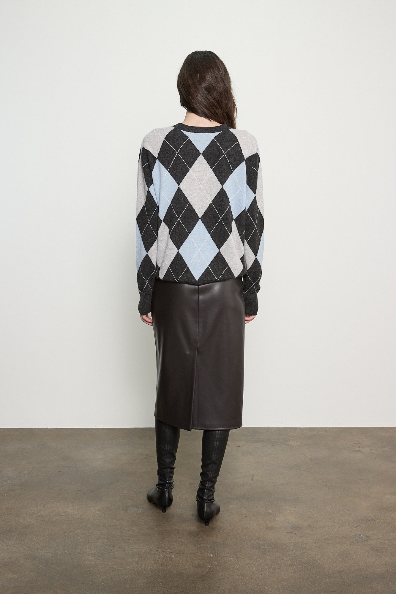 CASHMERE ARGYLE SWEATER