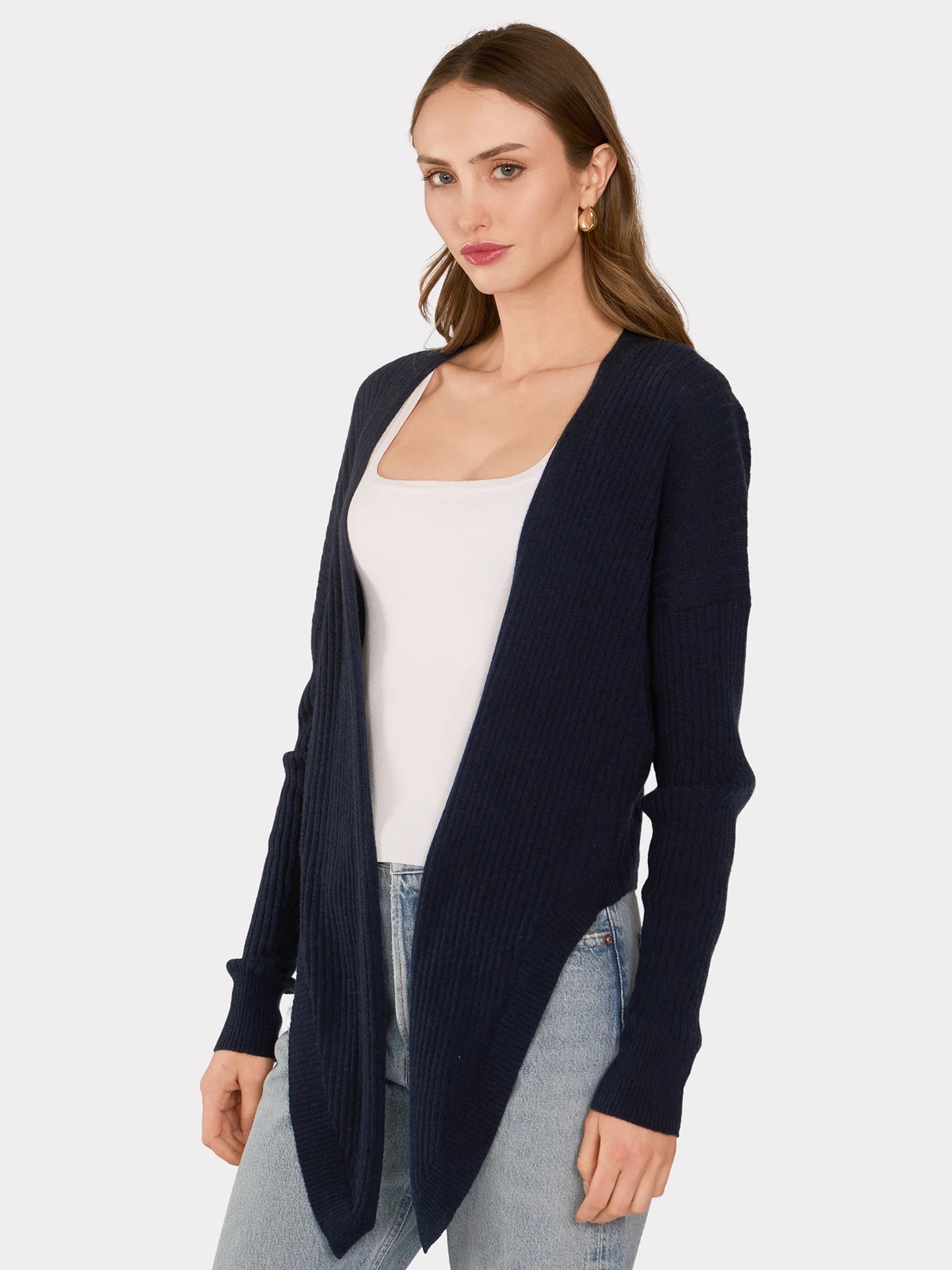 Tie Front Rib Cardigan