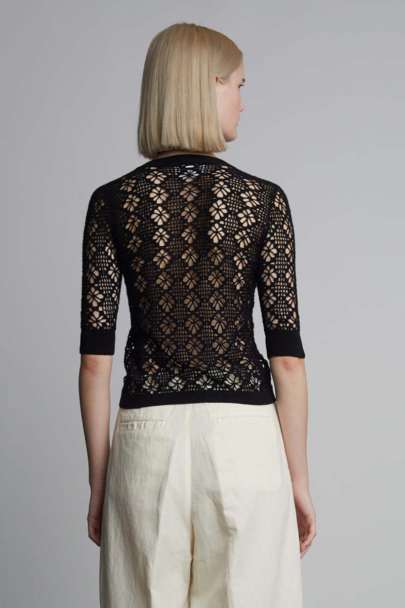 Ruby Crochet Cardi - black