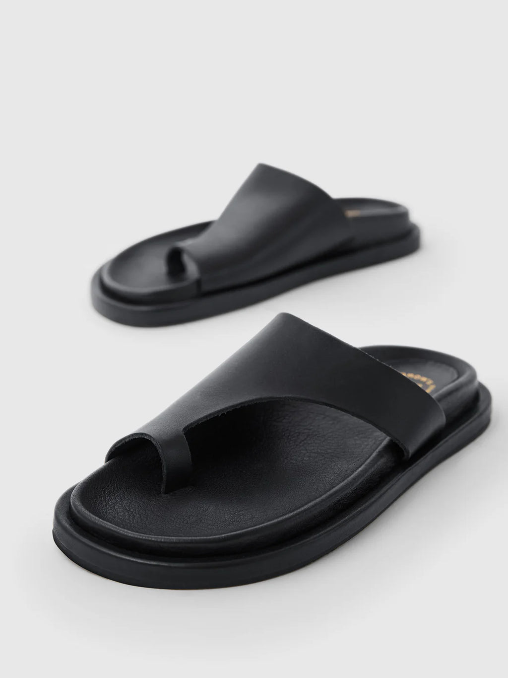 Rosanna Black Leather Comfy Sandals