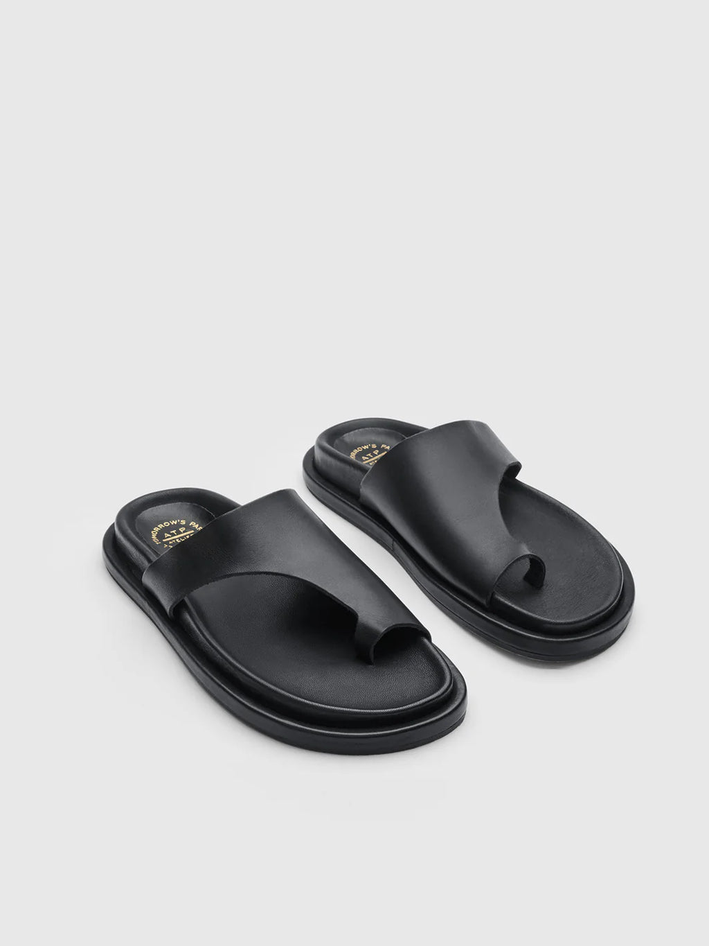 Rosanna Black Leather Comfy Sandals