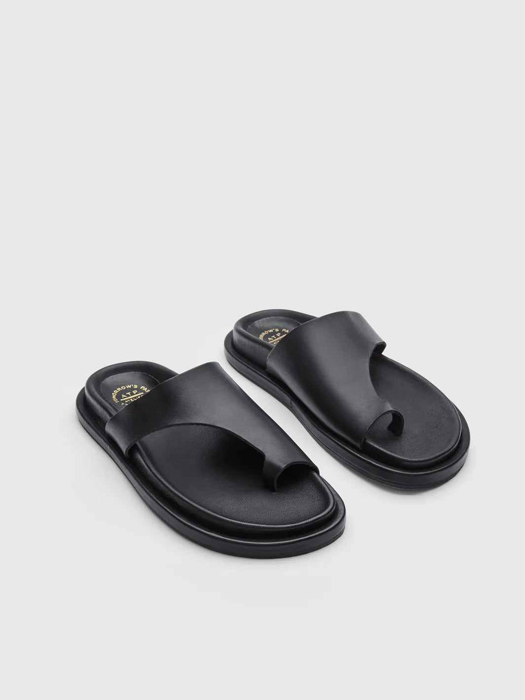 Rosanna Black Leather Comfy Sandals