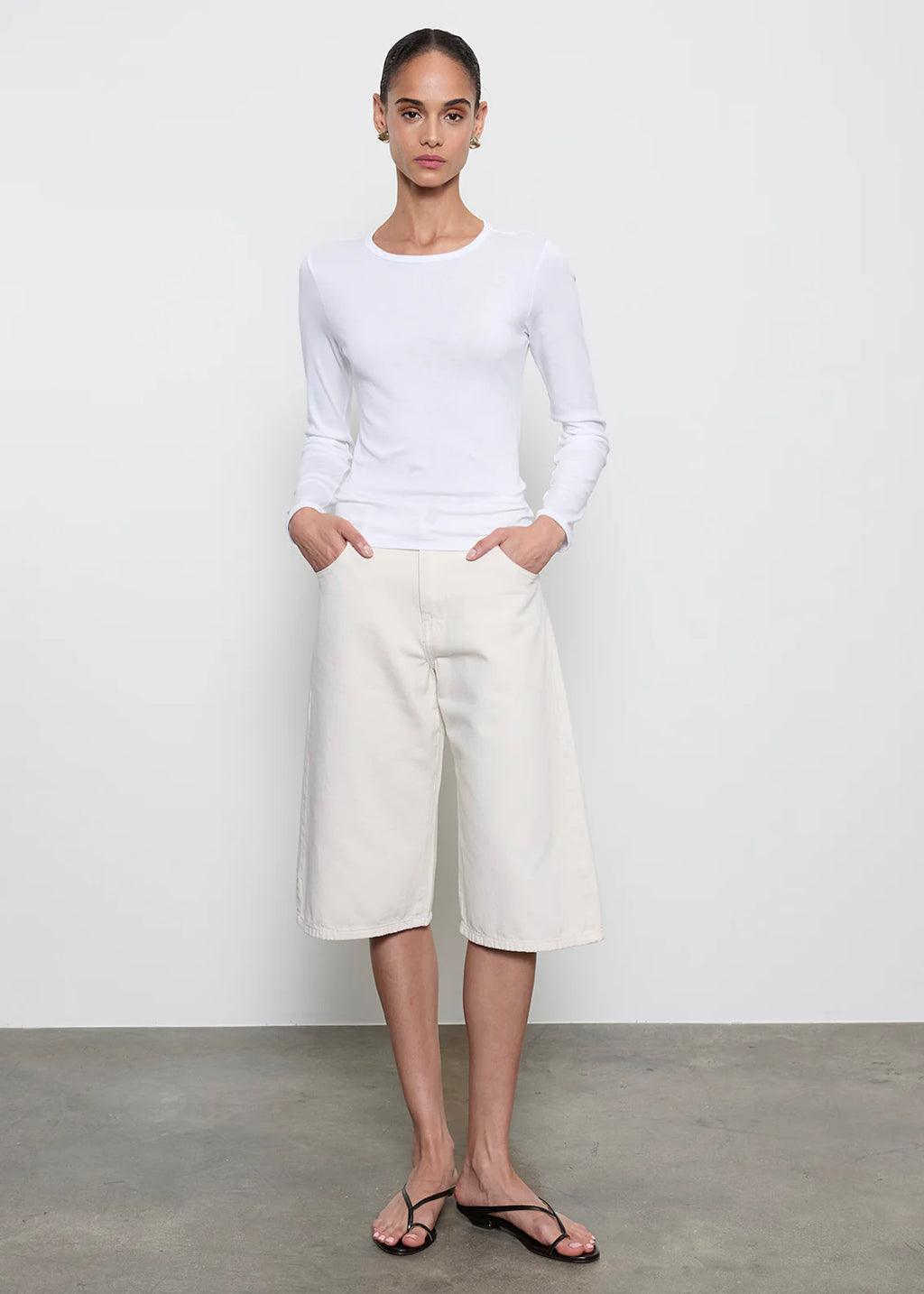 Fine Supima Cotton Long Sleeve Crew