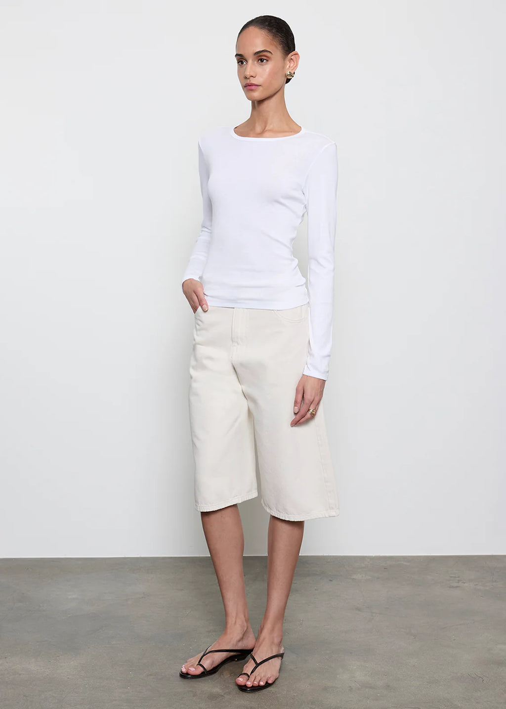 Fine Supima Cotton Long Sleeve Crew