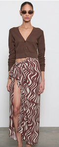 Linen Open Knit Cropped Cardigan