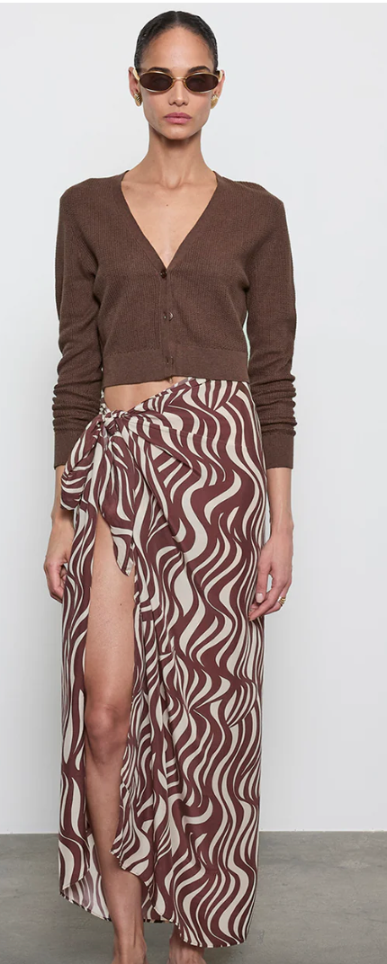 Linen Open Knit Cropped Cardigan