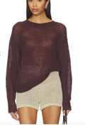 Linen Open Knit Crewneck