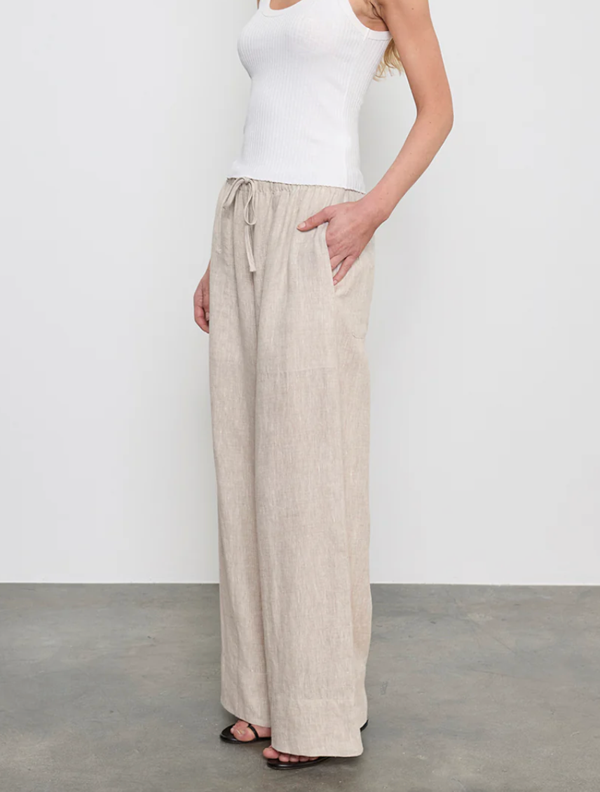 Linen Cropped Summer Pant - Jute