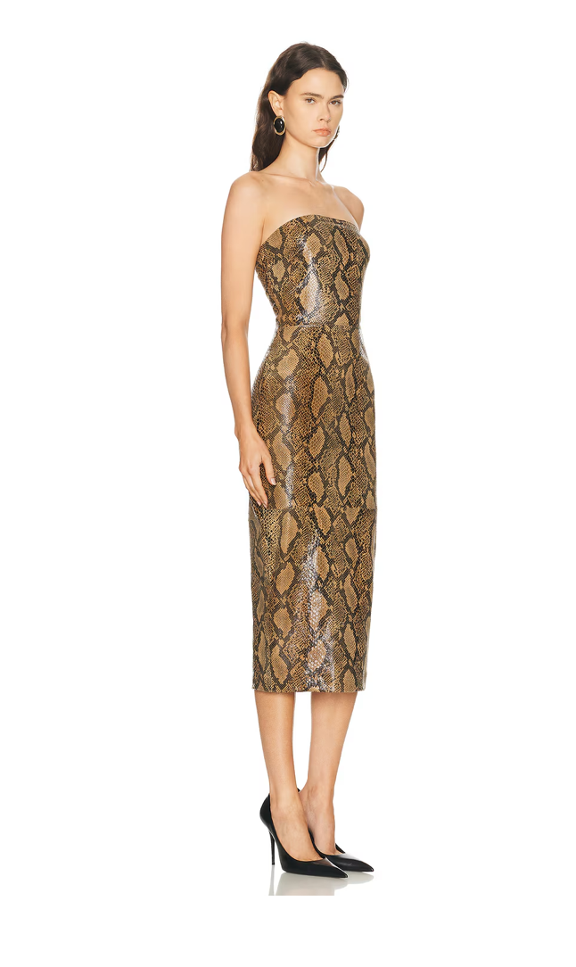 Tube Dress - Tan Python