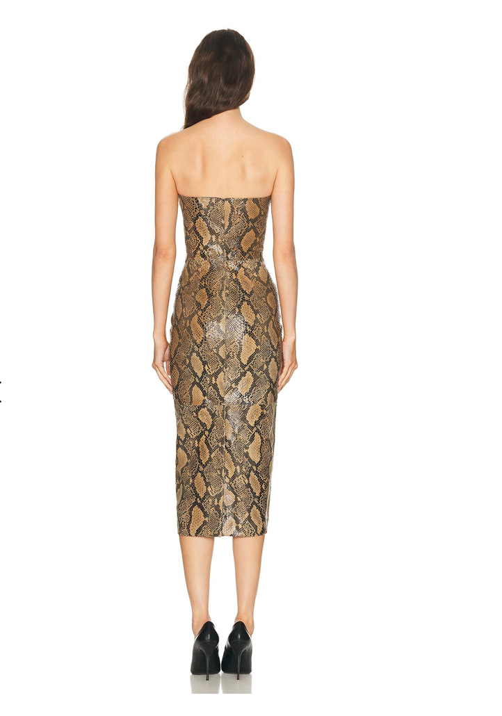 Tube Dress - Tan Python