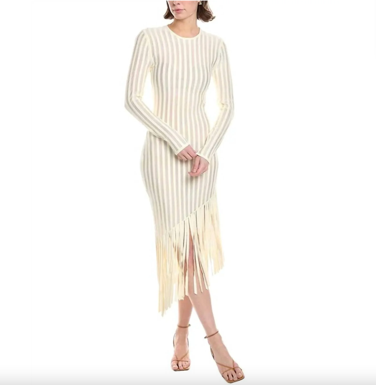 Galya Knit Asymmetric Dress - Ivory