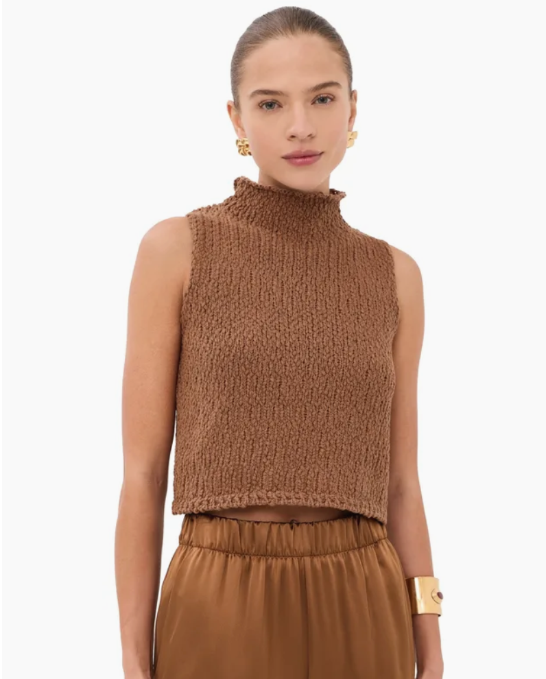 Atticus Roll Neck Cropped - tobacco