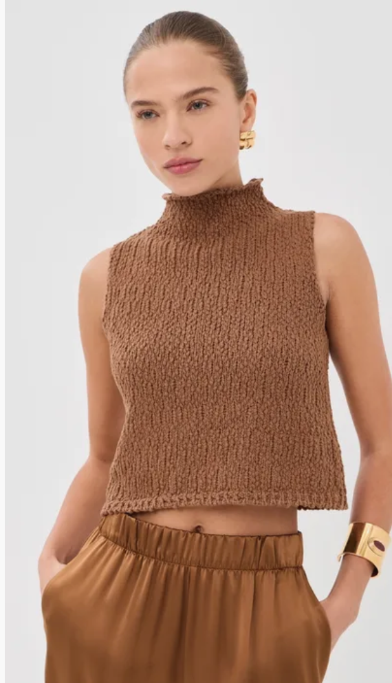 Atticus Roll Neck Cropped - tobacco