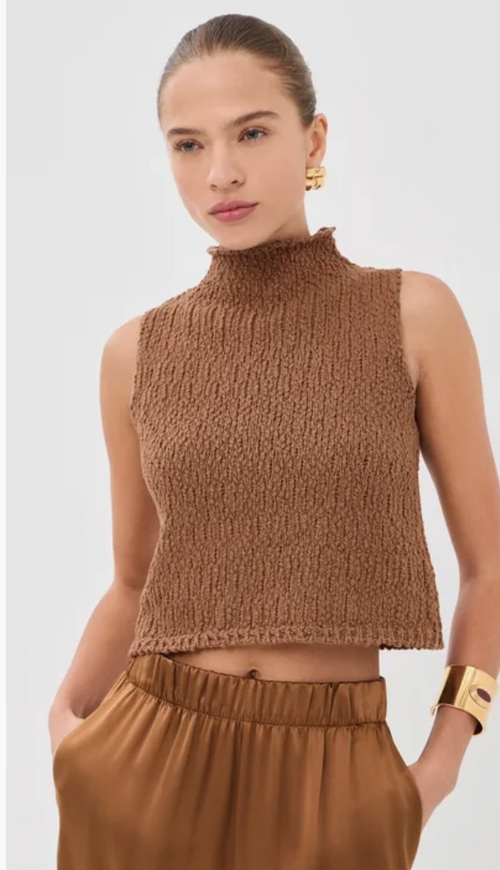 Atticus Roll Neck Cropped - tobacco