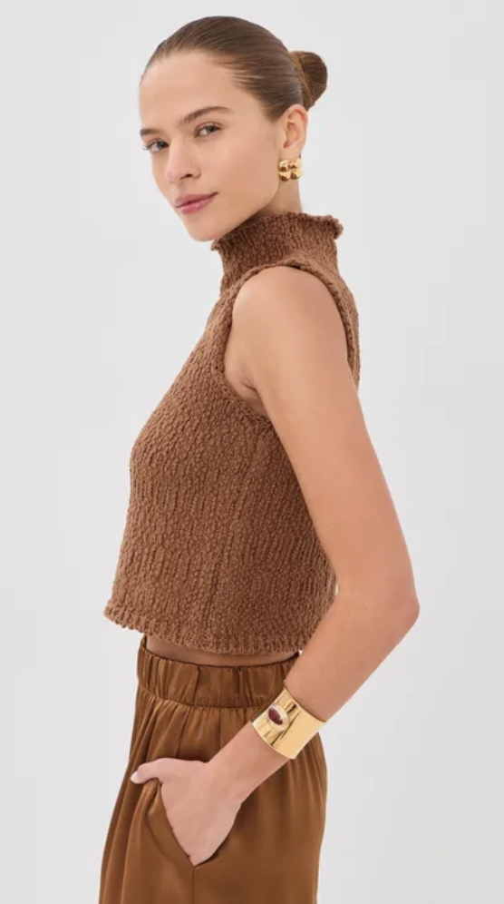 Atticus Roll Neck Cropped - tobacco