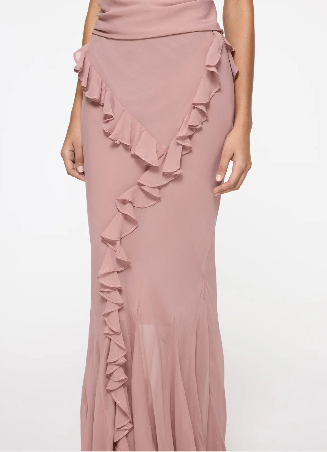 Romantic Ruffle Skirt in Dusty Pink