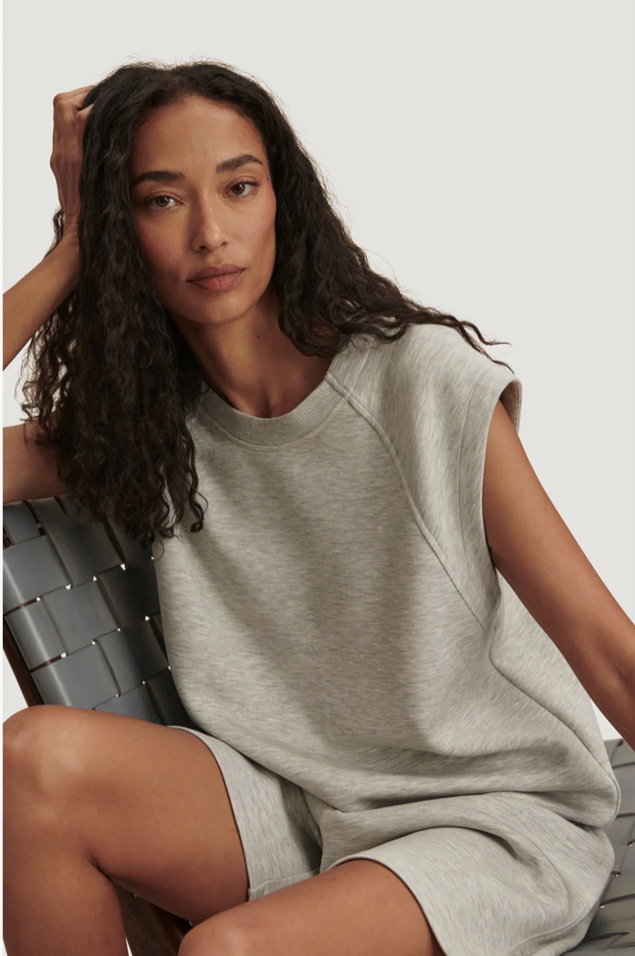 Salome Raglan Tee - light grey marl