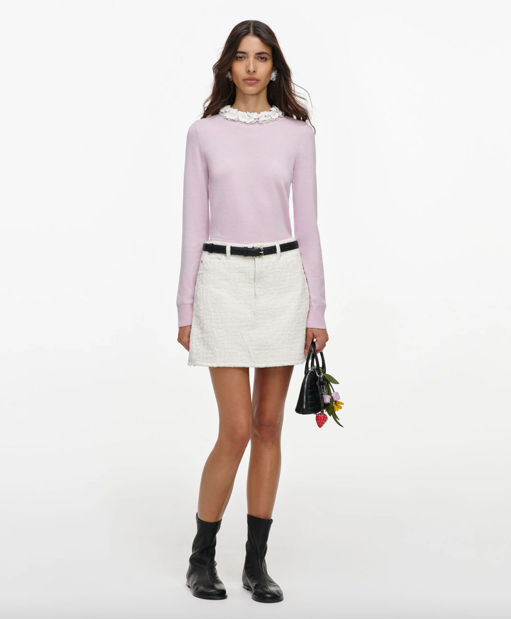 PINK FLOWER LIGHT KNIT JUMPER