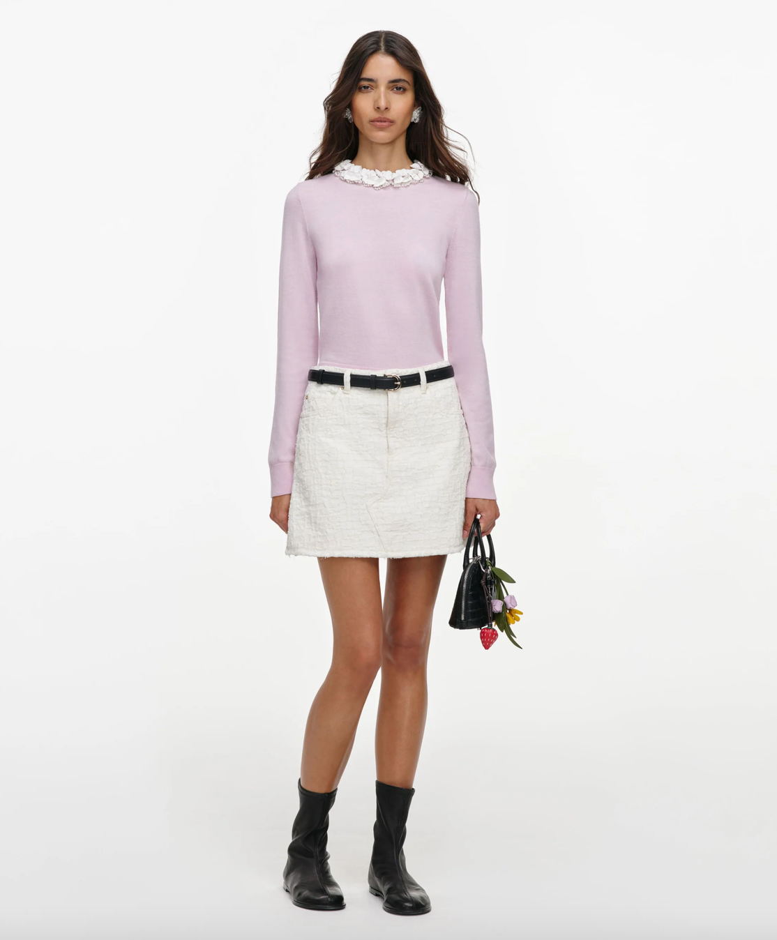 PINK FLOWER LIGHT KNIT JUMPER