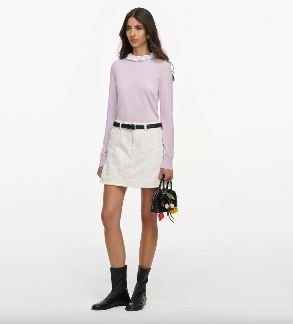 PINK FLOWER LIGHT KNIT JUMPER