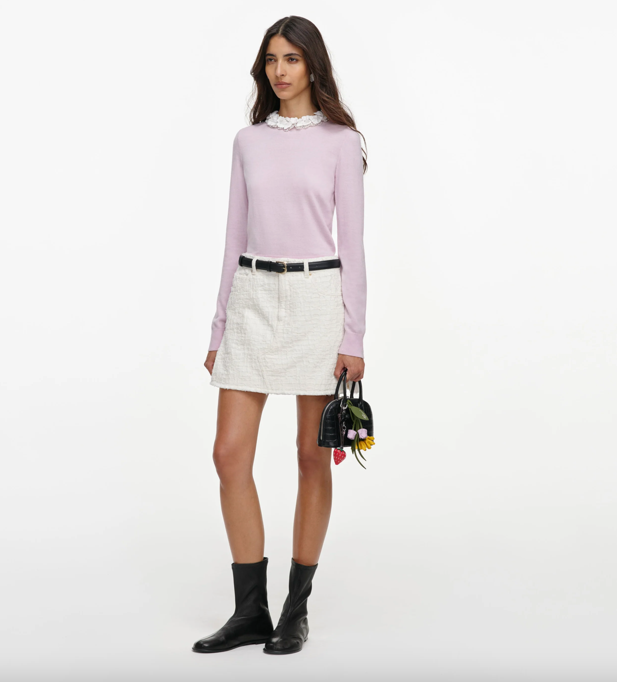 PINK FLOWER LIGHT KNIT JUMPER
