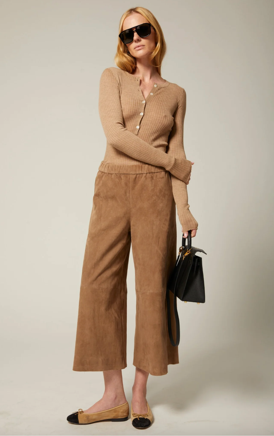 Suede Culotte - Taupe