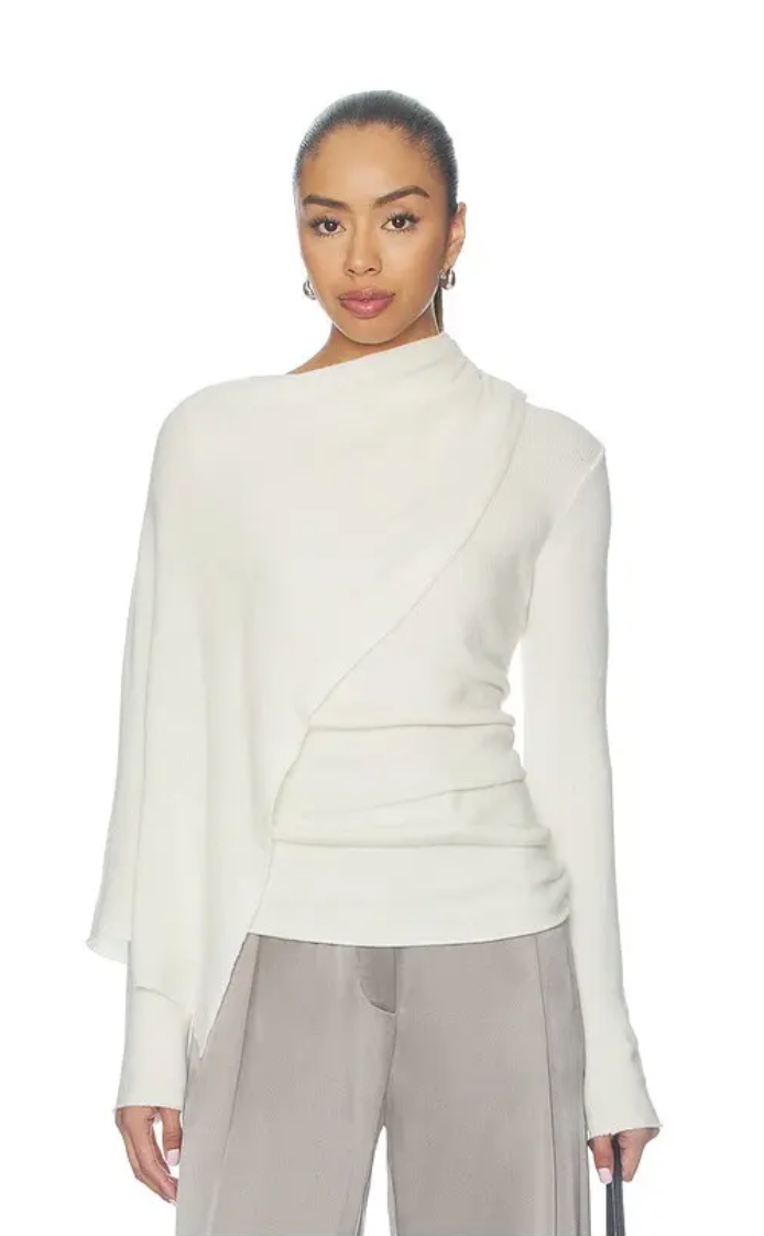 Scarf Sweater in Cream