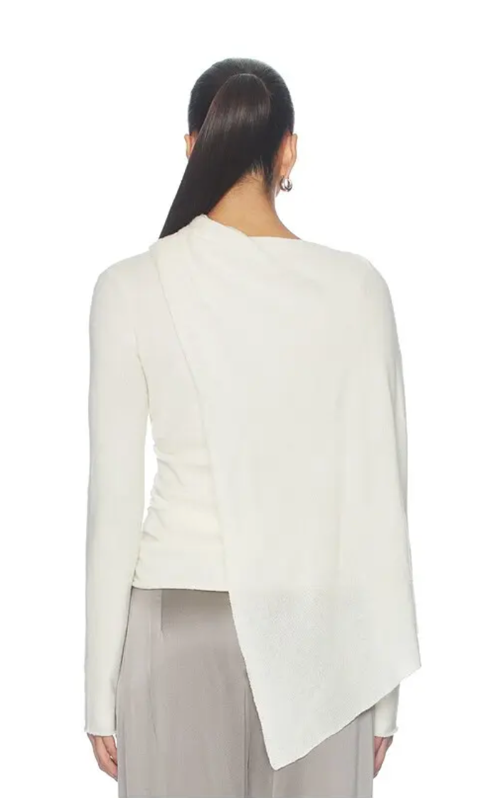 Scarf Sweater in Cream