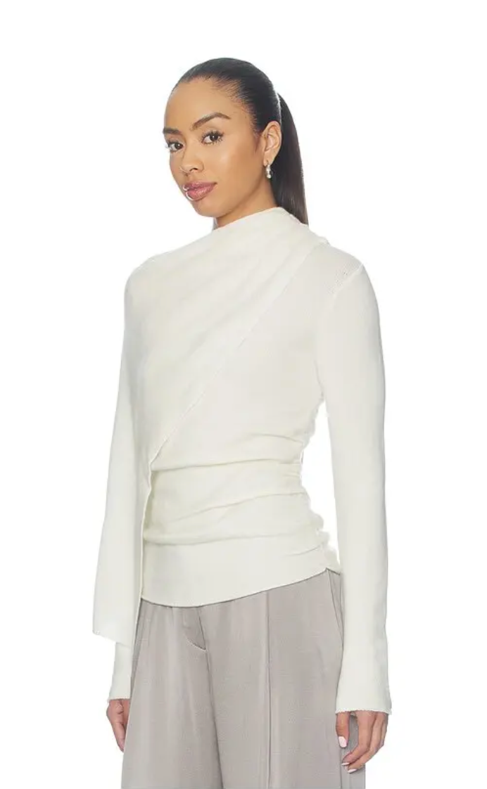 Scarf Sweater in Cream