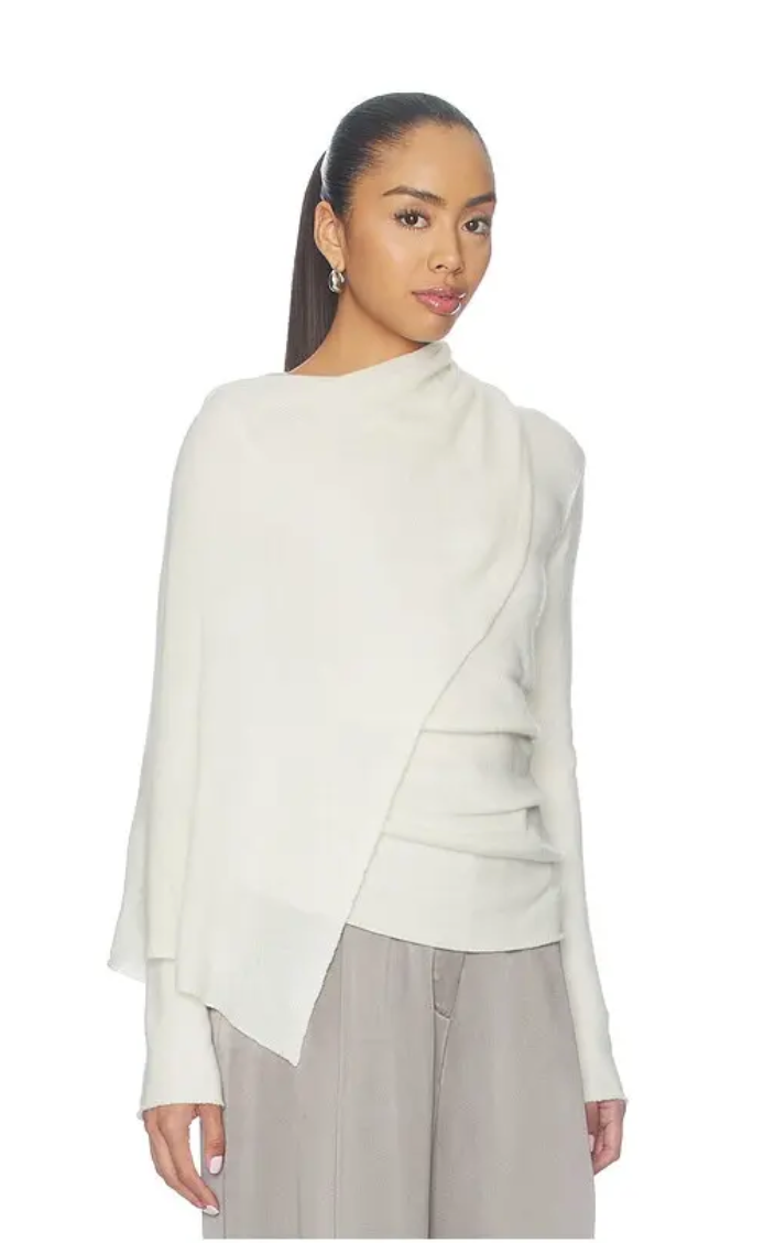 Scarf Sweater in Cream