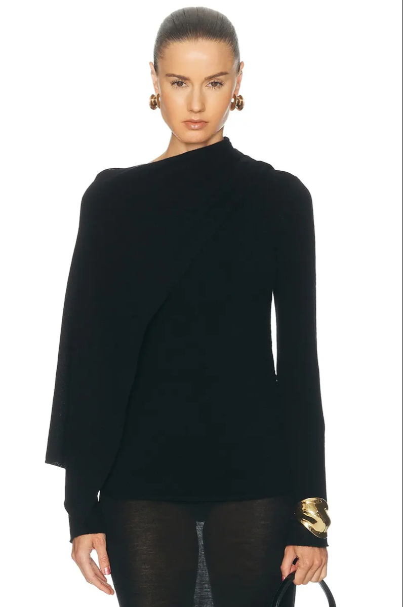 Scarf Sweater in Black
