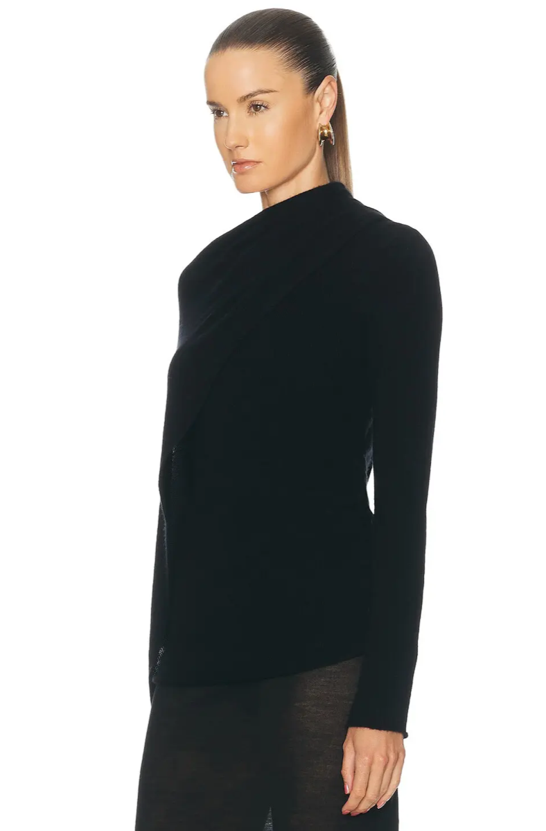 Scarf Sweater in Black