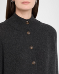 Solid Boxy Mock Cardigan in Pepper