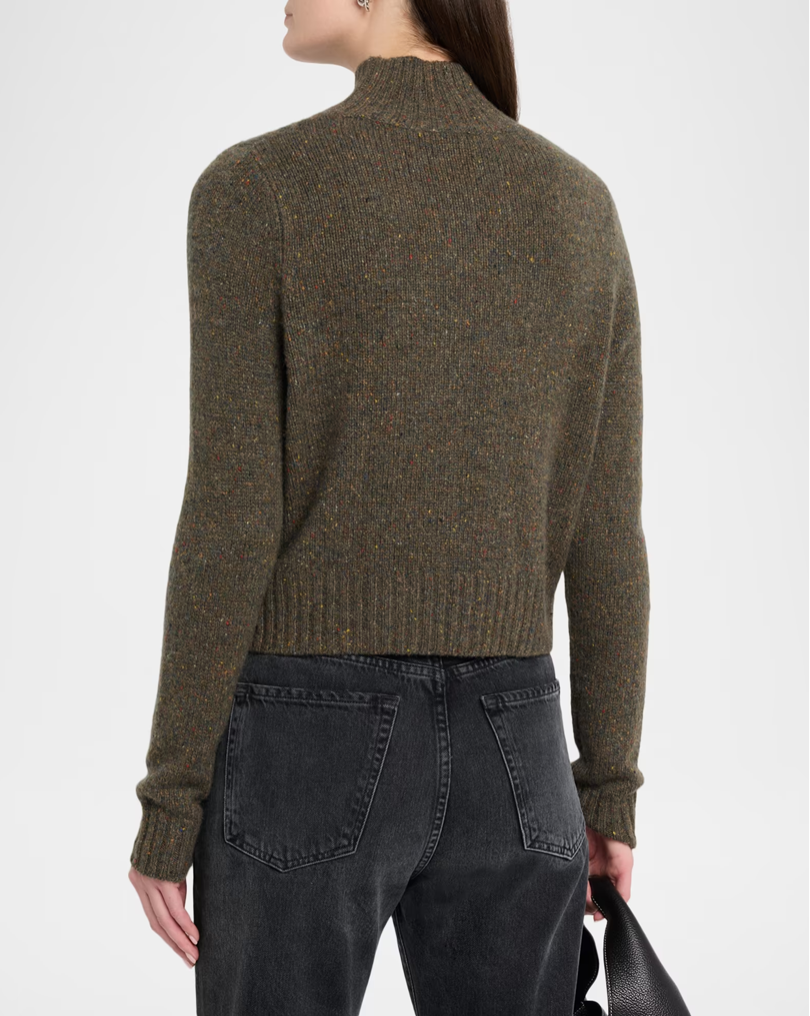 Solid Cropped Chunky Mock Neck Sweater