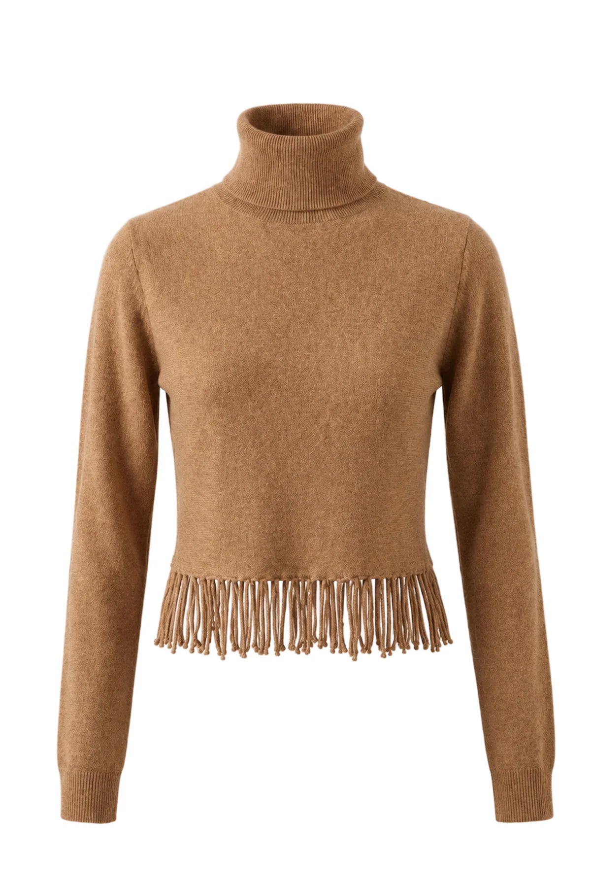 FRINGEY CASHMERE in camel