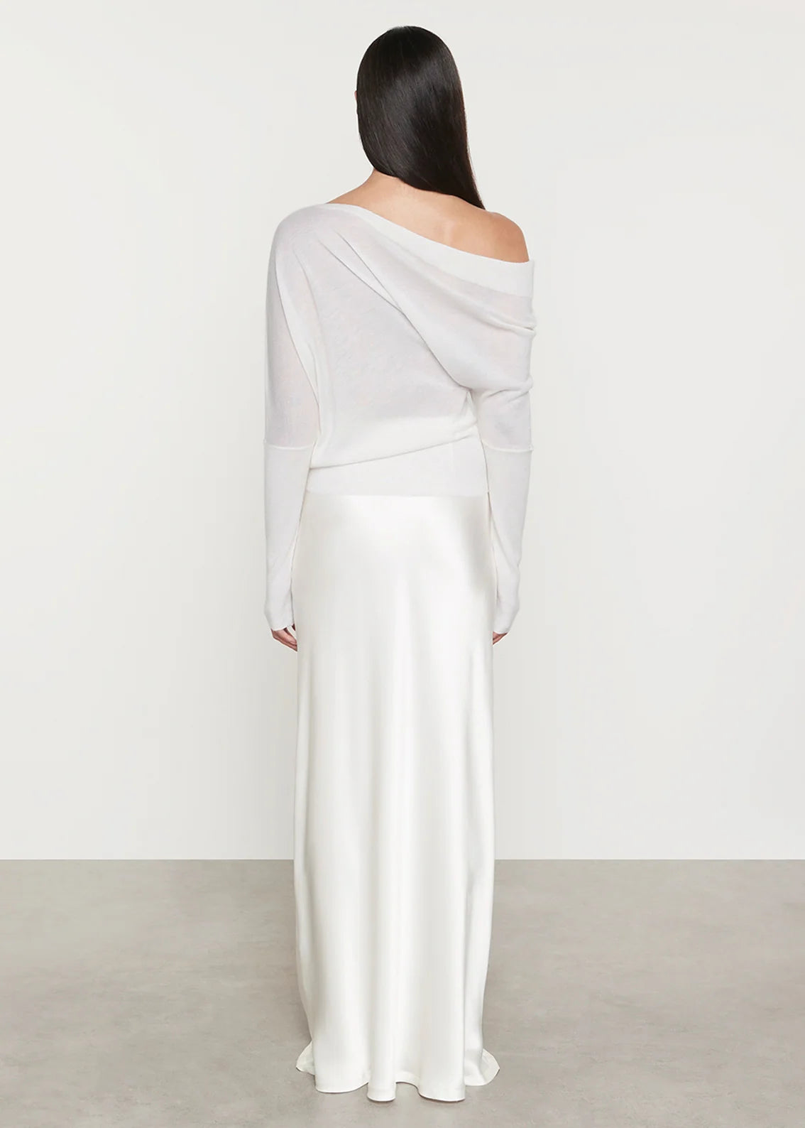 Tissue Cashmere Slouch Sweater in Chalk