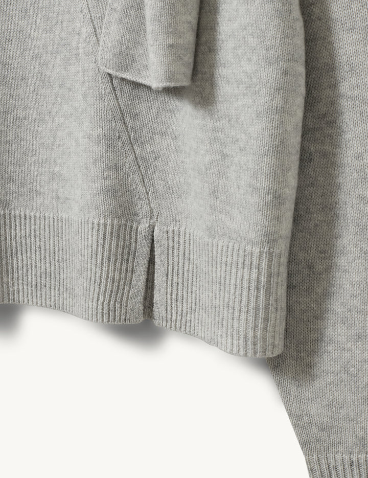 Volmer Scarf Sweater in HEATHER GREY MELANGE