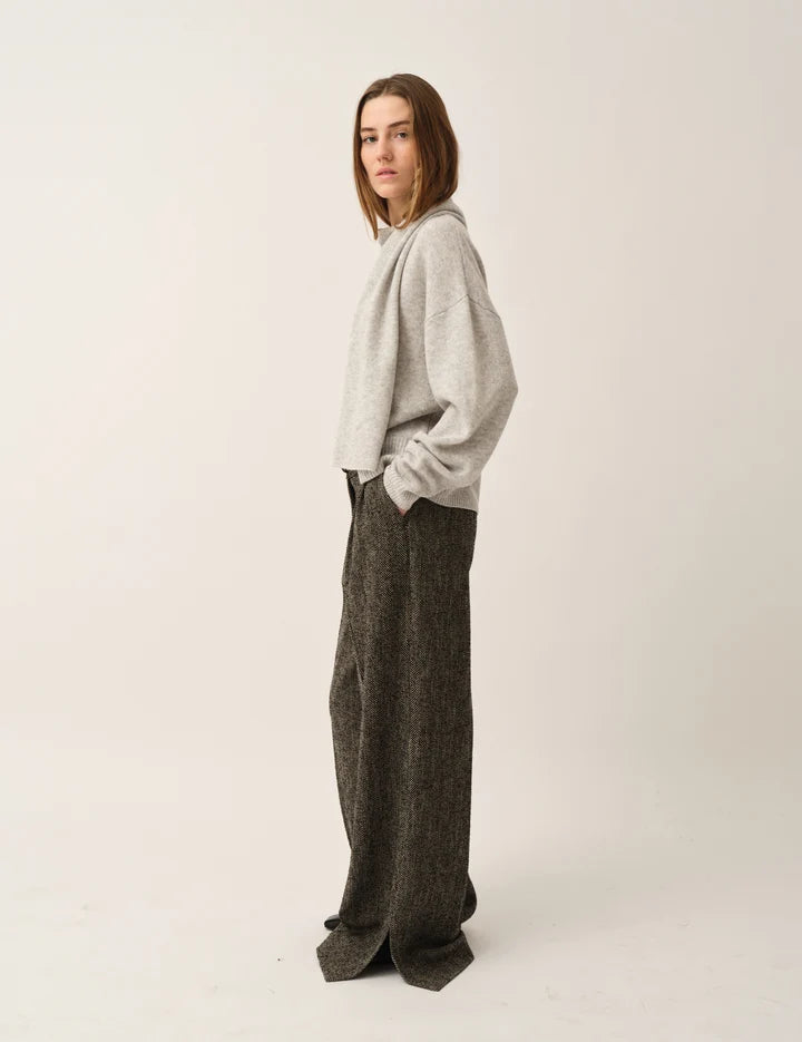 Volmer Scarf Sweater in HEATHER GREY MELANGE
